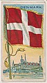 Denmark, bakery card from the Flags series (D34), issued by the Ward-Mackey Company, Ward-Mackey Company  American, Commercial color lithograph