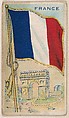 France, bakery card from the Flags series (D34), issued by the Ward-Mackey Company, Ward-Mackey Company American, Commercial color lithograph