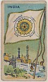India, bakery card from the Flags series (D34), issued by the Ward-Mackey Company, Ward-Mackey Company American, Commercial color lithograph