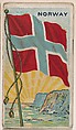 Norway, bakery card from the Flags series (D34), issued by the Ward-Mackey Company, Ward-Mackey Company American, Commercial color lithograph