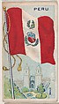 Peru, bakery card from the Flags series (D34), issued by the Ward-Mackey Company, Ward-Mackey Company American, Commercial color lithograph