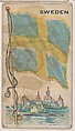Sweden, bakery card from the Flags series (D34), issued by the Ward-Mackey Company, Ward-Mackey Company American, Commercial color lithograph