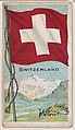 Switzerland, bakery card from the Flags series (D34), issued by the Ward-Mackey Company, Ward-Mackey Company American, Commercial color lithograph