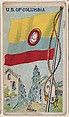 U. S. of Columbia, bakery card from the Flags series (D34), issued by the Ward-Mackey Company, Ward-Mackey Company American, Commercial color lithograph