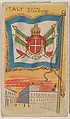 Italy, Royal Standard, bakery card from the Flags series (D34), issued by the Weber Baking Company, Weber Baking Company American, Commercial color lithograph