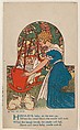Husha-Bye Baby, bakery card from the Mother Goose Toys series (D54), issued by the City Bakery, City Bakery American, Commercial color lithograph