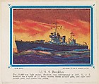 No. 33, U. S. S. Brooklyn, collector card from the Our Navy series (D62), issued by the Kelley Baking Company, Kelley Baking Company American, Commercial color lithograph