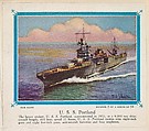 No. 3, U. S. S. Portland, collector card from the Our Navy series (D62), issued by the Kelley Baking Company, Kelley Baking Company American, Commercial color lithograph