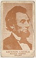Abraham Lincoln, bakery card from the Presidents of U. S. series (D68), issued by the Weber Baking Company, Weber Baking Company  American, Commercial color lithograph