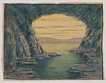 A Seaside Cave, Herbert E. Crowley  British, Watercolor