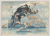 Fantastic Animals Left off the Ark, Herbert E. Crowley British, Watercolor, pen and ink
