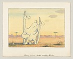 Coming Storm–Mother Smelling Thunder, possibly a "Wigglemuch" design, Herbert E. Crowley  British, Watercolor and black ink