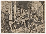 Aeneas and his family fleeing Troy, Agostino Carracci (Italian, Bologna 1557–1602 Parma), Engraving