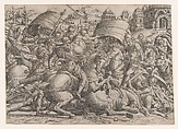 Battle Before Troy, Jean Mignon French, Etching