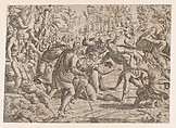 Cassandra Stopping Deiphobus from Killing Paris, Jean Mignon French, Etching