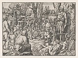 St. John Preaching in the Desert, Jean Mignon French, Etching