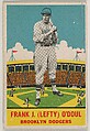 Frank J. (Lefty) O'Doul, Brooklyn Dodgers, DeLong Gum Company, Boston, Massachusetts  American, Commercial color lithograph