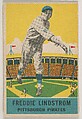 Freddie Lindstrom, Pittsburgh Pirates, DeLong Gum Company, Boston, Massachusetts  American, Commercial color lithograph