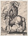 Plate 3: Emperor Tiberius on Horseback, from 'The First Twelve Roman Caesars', after Tempesta, Matthäus Merian the Elder  Swiss, Etching
