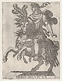Plate 6: Emperor Nero on Horseback, from ' The First Twelve Roman Caesars', Antonio Tempesta Italian, Etching; first state of two (Bartsch)
