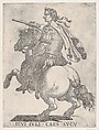 Plate 1: Emperor Julius Caesar on Horseback, from 'The First Twelve Roman Caesars', Antonio Tempesta Italian, Etching; first state of two (Bartsch)