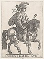 Plate 7: Emperor Galba on Horseback, from 'The First Twelve Roman Caesars', Antonio Tempesta Italian, Etching; first state of two (Bartsch)