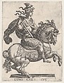 Plate 8: Emperor Otho on Horseback, from 'The First Twelve Roman Caesars', Antonio Tempesta Italian, Etching; first state of two (Bartsch)