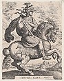 Plate 8: Emperor Otho on Horseback, from 'The First Twelve Roman Caesars', after Tempesta, Matthäus Merian the Elder  Swiss, Etching and engraving