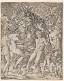 Venus and Mars with cupid and the Three Graces, Master HCB (active Rome, 1565), Engraving