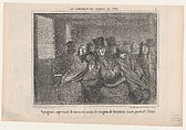 Voyageurs appréciant de moins en moins les..., from Les Agréments des Chemins de Fer, published in Le Charivari, December 25, 1856, Honoré Daumier  French, Lithograph; second state of two (Delteil)