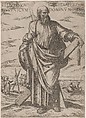 St. Andrew, from "Christ, Mary and the Apostles", Antonio Tempesta Italian, Etching; first state of two (Bartsch)
