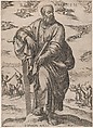St. Simon, from 'Christ, Mary, and the Apostles', Antonio Tempesta Italian, Etching; first state of two (Bartsch)