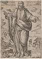 Standing Christ, Blessing from "Christ, Mary and the Apostles", Antonio Tempesta Italian, Etching; third state of four (Bartsch)