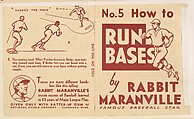 No. 5, How to Run Bases, National Chicle Gum Company, Cambridge, Massachusetts, Commercial Lithograph