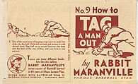 No. 9, How to Tag a Man Out, National Chicle Gum Company, Cambridge, Massachusetts, Commercial Lithograph