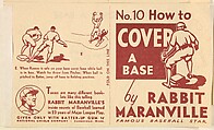 No. 10, How to Cover a Base, National Chicle Gum Company, Cambridge, Massachusetts, Commercial Lithograph
