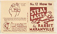 No. 12, How to Steal Bases, National Chicle Gum Company, Cambridge, Massachusetts, Commercial Lithograph