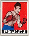 Fred Apostoli, from the Knock-Out Bubble Gum series (R401-5), issued by Leaf Gum Company, Leaf Gum, Co., Chicago, Illinois American, Commercial Chromolithograph