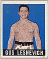 Gus Lesnevich, from the Knock-Out Bubble Gum series (R401-5), issued by Leaf Gum Company, Leaf Gum, Co., Chicago, Illinois  American, Commercial Chromolithograph