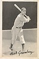 Hank Greenberg, from the Goudey Premiums series (R303-B) issued by the Goudey Gum Company to promote Diamond Stars Gum, Goudey Gum Company  American, Commercial lithograph