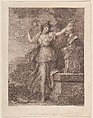 Mrs. Abington as Thalia, Francesco Bartolozzi  Italian, Stipple engraving and etching, printed in brown ink; first state of seven