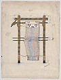 Design for a Loom, possibly for the Ballet 'Helen of Sparta' (1913), Léon Bakst  Russian, born present day Belarus, Graphite and gouache