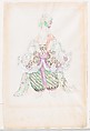 Costume Design for a Courtier for the Ballet 'Le Marriage d'Aurore' (Aurora's Wedding), premiered at the Théâtre national de l’Opéra, 1922, Natalia Goncharova  French, born Russia, Watercolor and graphite