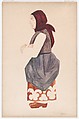 Costume Design for a Peasant Woman in 'Les Noces' (The Wedding), performed at the Théâtre Gaîte-Lyrîqué in Paris, 1923, Natalia Goncharova  French, born Russia, Graphite and watercolor