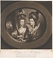Mrs. Gwyn & Mrs. Bunbury in the Characters of The Merry Wives of Windsor, William Dickinson  British, Mezzotint; first state