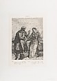 "She thank'd me": plate 2 from Othello (Act 1, Scene 3), Théodore Chassériau  French, Etching, engraving, roulette, and drypoint on chine collé