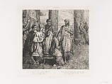 "She lov'd me for the dangers I had pass'd": plate 3 from Othello (Act 1, Scene 3), Théodore Chassériau  French, Etching, engraving, roulette, and drypoint on chine collé; second edition (Gazette des Beaux-Arts)