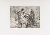 "Away!": plate 7 from Othello (Act 3, Scene 4), Théodore Chassériau  French, Etching, engraving, roulette, drypoint, and aquatint or sulphur tint on chine collé; second edition (Gazette des Beaux-Arts)