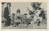 Joe DiMaggio Slams It, Erickson Catching, from the National Chicle Fine Pen Premiums series (R313) issued by the National Chicle Gum Company, National Chicle Gum Company, Cambridge, Massachusetts, Photolithograph