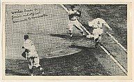 1935 World Series, Goslin Out at First, Warnecke to Cavarretta, from the National Chicle Fine Pen Premiums series (R313) issued by the National Chicle Gum Company, National Chicle Gum Company, Cambridge, Massachusetts, Photolithograph